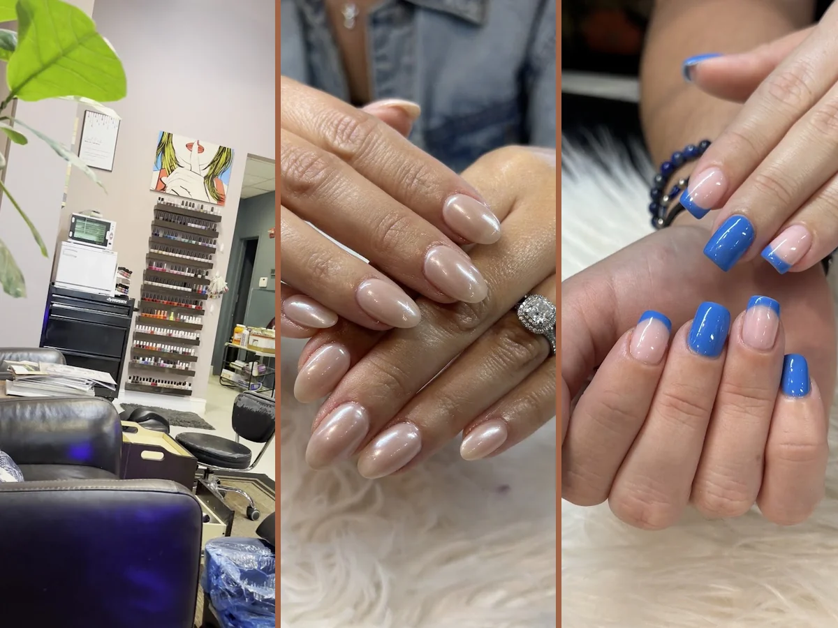 Manicures and pedicures at a Coral Gables nail salon.